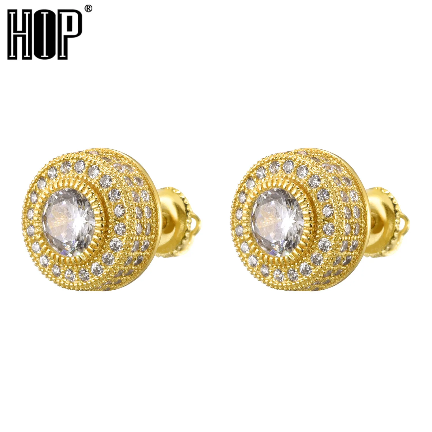 Round Stud Earring Micro Pave Cubic Zircon Iced Out Bling gold Color Color Copper Earrings For Men Women Hip Hop Jewelry
Round Stud Earring Micro Pave Cubic Zircon Iced Out Bling gold Color Color Copper Earrings For Men Women Hip Hop Jewelry