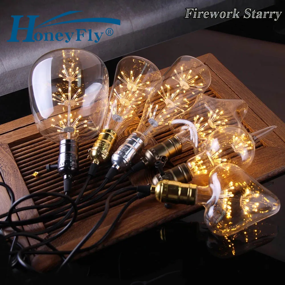 HoneyFly LED Edison Bulb E27 220V Vintage Starry Sky Lamp Retro Firework Dimmable Bulbs Home Christmas Decoration Club
HoneyFly LED Edison Bulb E27 220V Vintage Starry Sky Lamp Retro Firework Dimmable Bulbs Home Christmas Decoration Club
