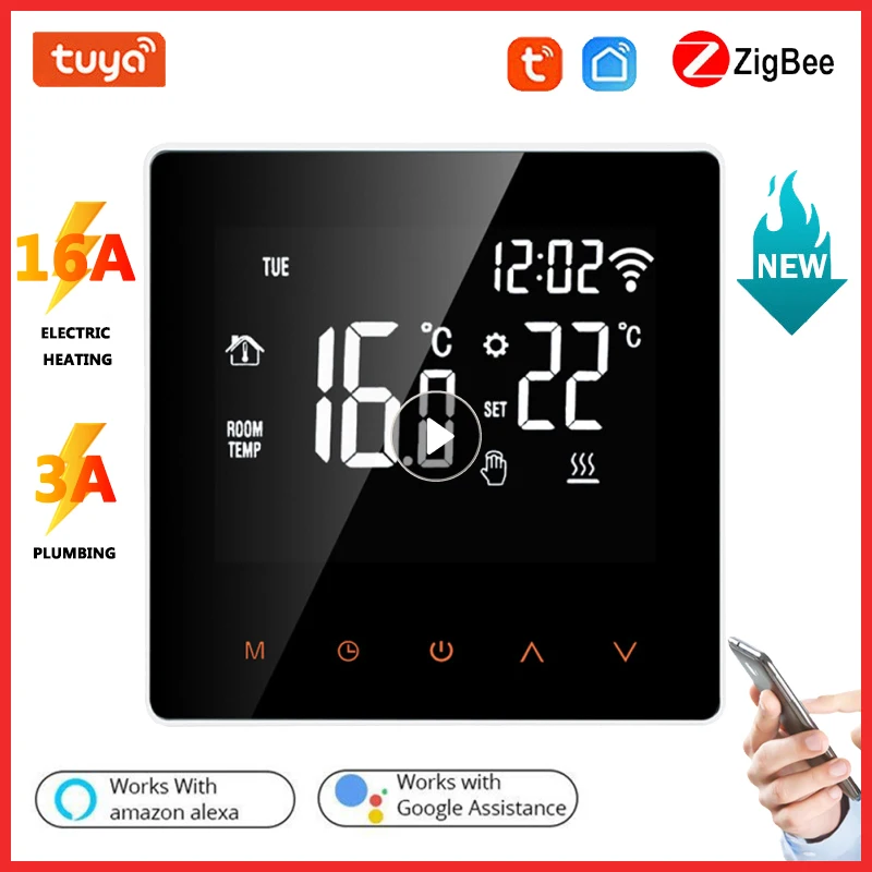 Умный термостат Tuya Zigbee, контроллер температуры воды/электрического отопления, со встроенным датчиком, для умного дома через Alexa Google Home
Умный термостат Tuya Zigbee, контроллер температуры воды/электрического отопления, со встроенным датчиком, для умного дома через Alexa Google Home