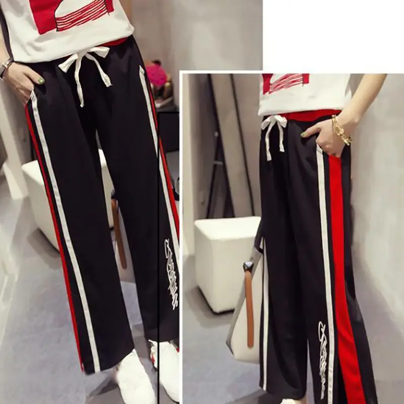Summer Casual Two Piece Set Short Sleeve Printed T-shirt Trouser Women Loose T-shirts High Waist Wide Leg Pants Suits
Summer Casual Two Piece Set Short Sleeve Printed T-shirt Trouser Women Loose T-shirts High Waist Wide Leg Pants Suits