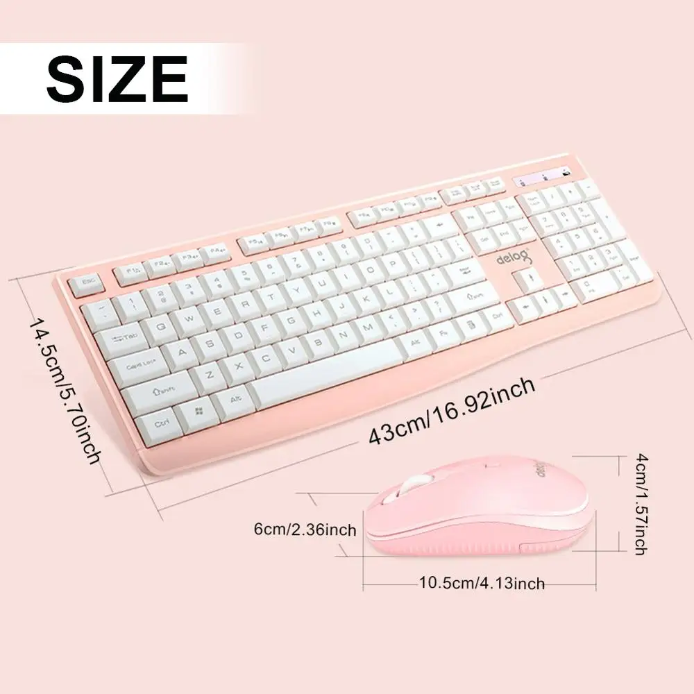 Wireless Keyboard and Mouse Combo 2.4G USB Ful-Size Keyboard and Mouse for Laptop, PC
Wireless Keyboard and Mouse Combo 2.4G USB Ful-Size Keyboard and Mouse for Laptop, PC