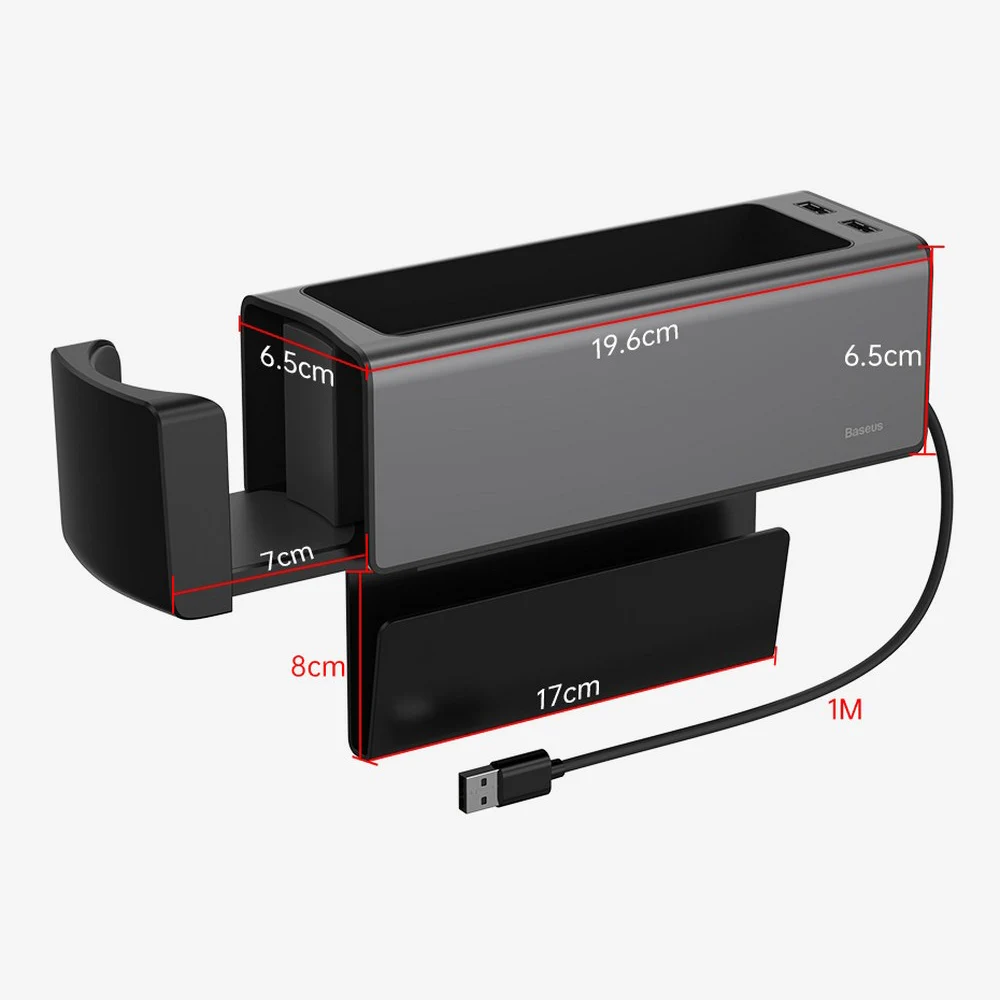 Car Organizer Auto Seat Crevice Gaps Storage Box Cup Phone Holder for Wallet Keys Pockets Stowing Tidying with Dual USB Ports
Car Organizer Auto Seat Crevice Gaps Storage Box Cup Phone Holder for Wallet Keys Pockets Stowing Tidying with Dual USB Ports