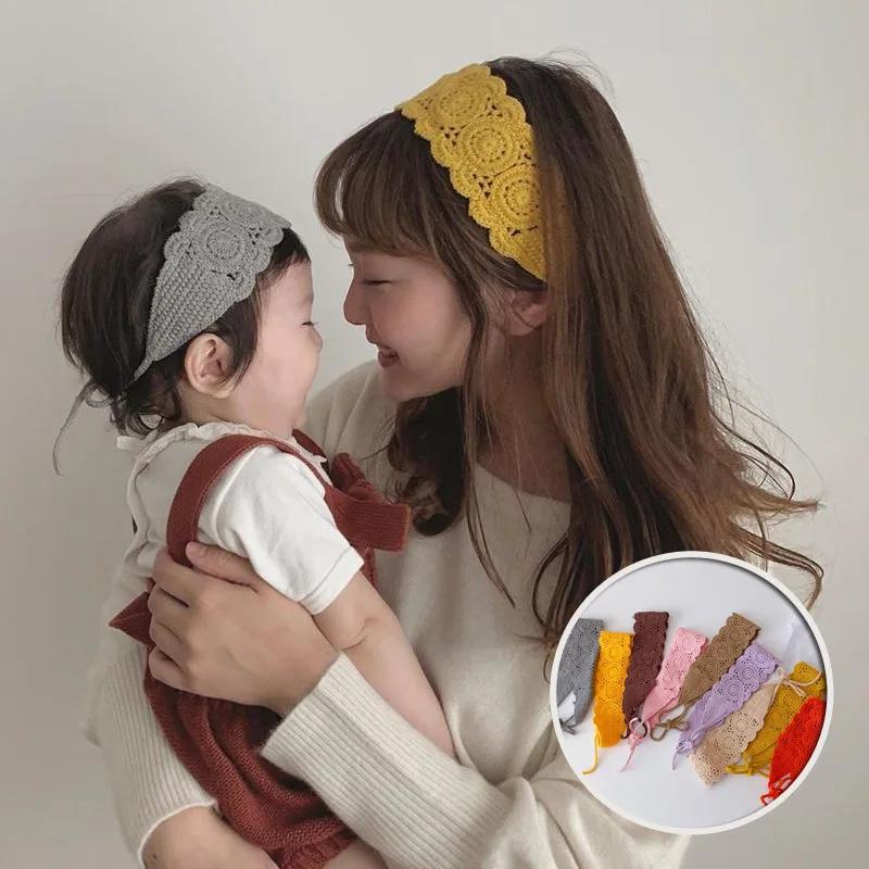 

1 Piece Mommy and Me Matching Knitted Headbands Parent-Child Hair Bands Headwear for Girls Headdress Baby Girl Accessories
