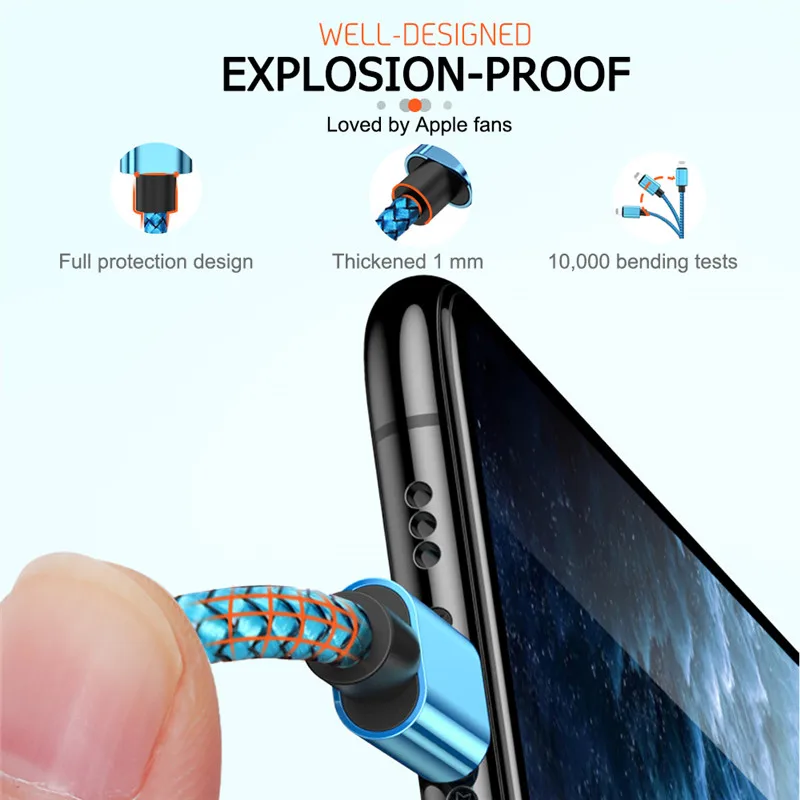 3а USB кабель для быстрой зарядки iPhone 12 11 Pro X Max 6 6s 7 8 Plus Apple iPad Origin 3 м свинцовый