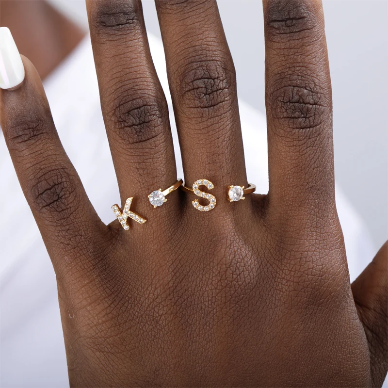 New Design Ring 2020 Trend Fashion CZ Adjustable 26 Initial Letter Rings For Women Elegant Jewelry Friendship Gift Wholesale
New Design Ring 2020 Trend Fashion CZ Adjustable 26 Initial Letter Rings For Women Elegant Jewelry Friendship Gift Wholesale