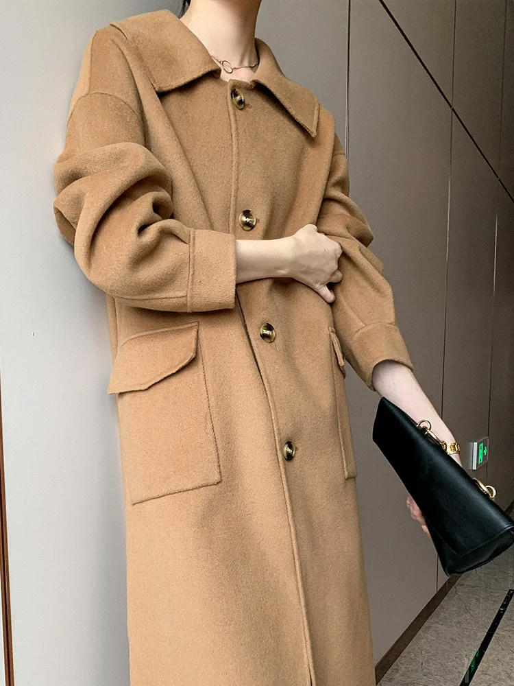 Shzq Double Faced Cashmere Overcoat Women's 2021 New Autumn and Winter Popular Wool Cashmere Medium and Long Camel Color Wool
Shzq Double Faced Cashmere Overcoat Women's 2021 New Autumn and Winter Popular Wool Cashmere Medium and Long Camel Color Wool