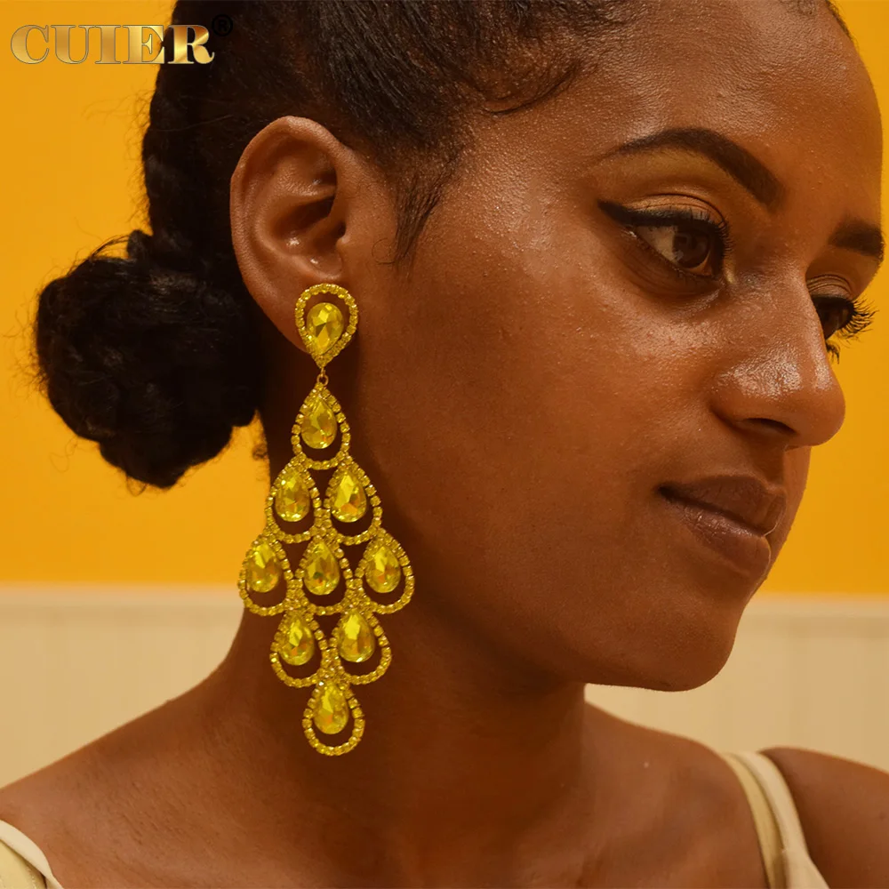 CUIER 5" Long Layered Water Drop Women Dangle Earrings All Glass Gorgeous Jewelry wedding Crystal Gem
CUIER 5" Long Layered Water Drop Women Dangle Earrings All Glass Gorgeous Jewelry wedding Crystal Gem