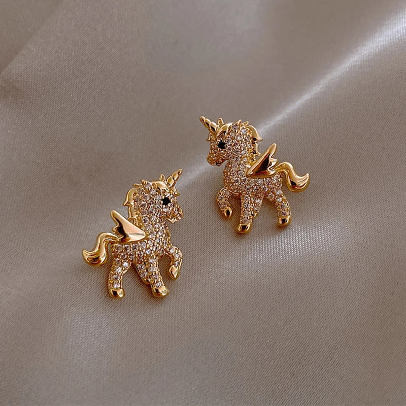 Cute Unicorn Stud Earrings for Women Fairy Animal Gold Cubic Zirconia Earrings Girls Birthday Party Gift Jewelry Pendientes
Cute Unicorn Stud Earrings for Women Fairy Animal Gold Cubic Zirconia Earrings Girls Birthday Party Gift Jewelry Pendientes
