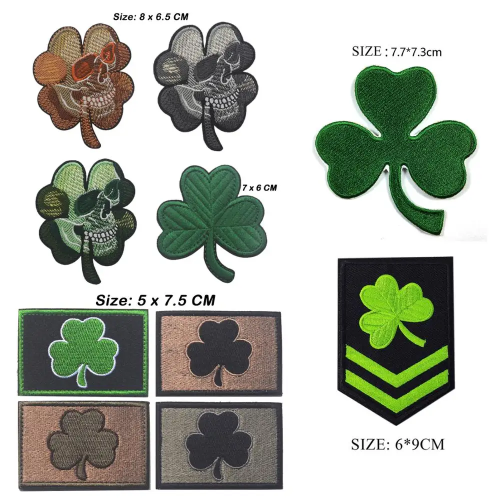 Lucky 4 leaf Irish Tactical US Army Military с ирландским клевером шамрок Байкер пиратский череп