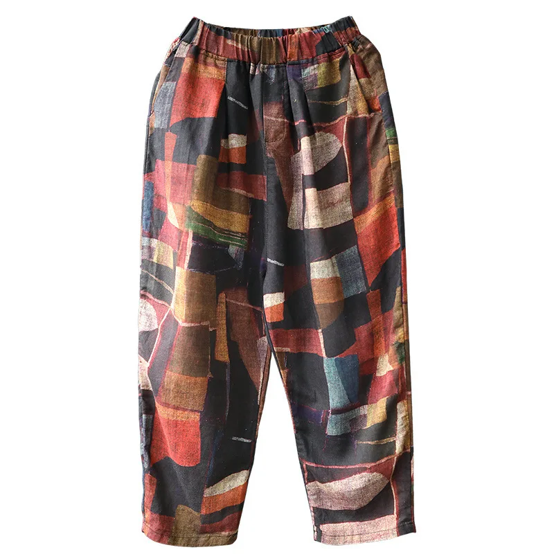 Max LuLu 2021 Korean Style Summer Ladies Linen Patchwork Vintage Harem Pants Women Elastic Loose Plaid Pantalons Female Trousers
Max LuLu 2021 Korean Style Summer Ladies Linen Patchwork Vintage Harem Pants Women Elastic Loose Plaid Pantalons Female Trousers