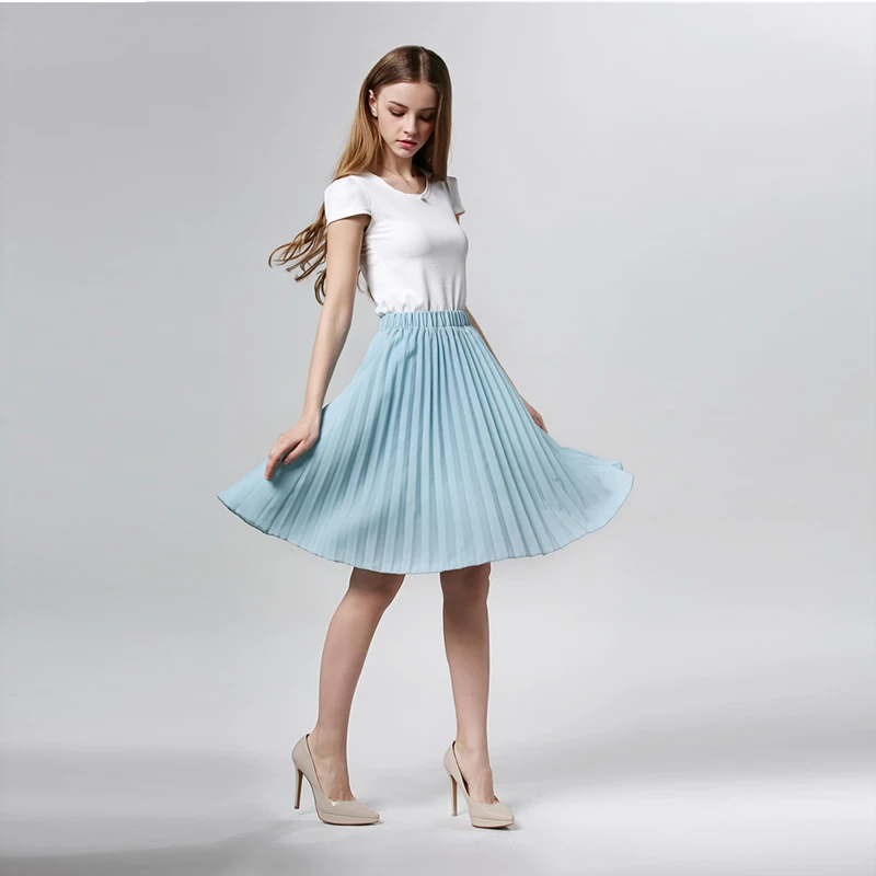 Vintage Pleated Skirt Summer Casual Knee-length Midi Skirt Party Office Lady Femme High Waist Skirts
Vintage Pleated Skirt Summer Casual Knee-length Midi Skirt Party Office Lady Femme High Waist Skirts