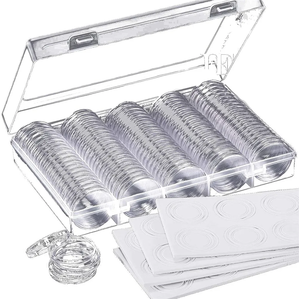 100 Pieces 30 mm Coin Capsules Protect Gasket Coin Holder Case with Storage Organizer Box for Coin Collection Supplies
100 Pieces 30 mm Coin Capsules Protect Gasket Coin Holder Case with Storage Organizer Box for Coin Collection Supplies