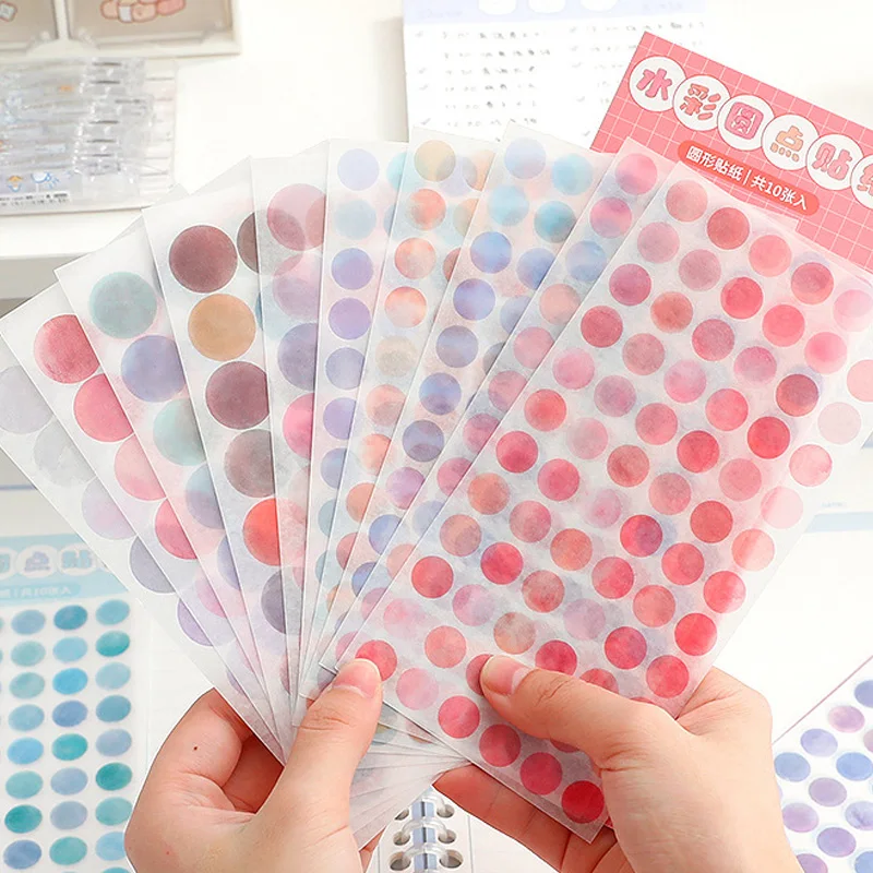 10 sheets/set Circle Dot Sticker Watercolor Round Sticker washi Paper Sealed Notebook School Supplies DIY Planner Scrapbooking
10 sheets/set Circle Dot Sticker Watercolor Round Sticker washi Paper Sealed Notebook School Supplies DIY Planner Scrapbooking