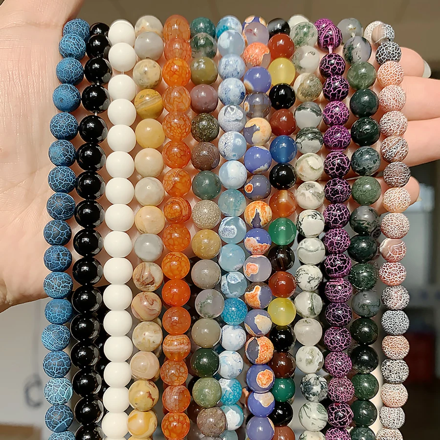 24Style Natural Stone Beads White Black Fire Dragon Veins Agates Beads For Jewelry Making DIY Bracelet 15‘’Strands 4/6/8/10/12mm
24Style Natural Stone Beads White Black Fire Dragon Veins Agates Beads For Jewelry Making DIY Bracelet 15‘’Strands 4/6/8/10/12mm