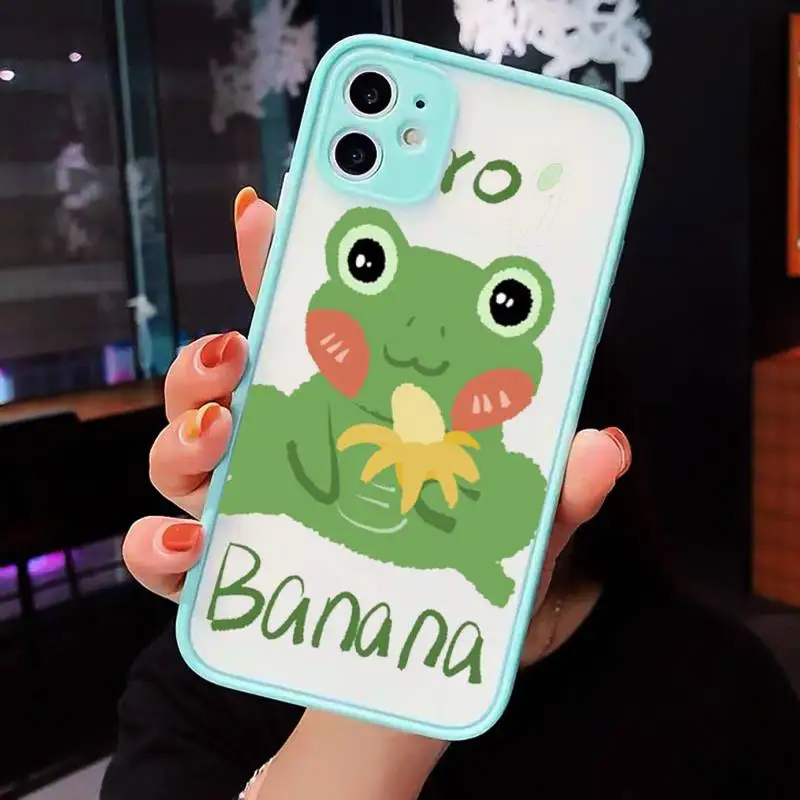 CARTOON Frog Phone Cases Matte transparent For blue iPhone 12 Mini 11 Pro XR XS Max 7 8 Plus X Back Cover
CARTOON Frog Phone Cases Matte transparent For blue iPhone 12 Mini 11 Pro XR XS Max 7 8 Plus X Back Cover