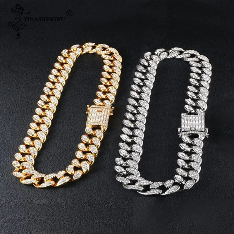 1.2cm Hip Hop Iced Out Crystal Miami Cuban Chain Gold Color Necklace Hot Selling Cuban Link Chain For Men Rapper Jewelry Gifts
1.2cm Hip Hop Iced Out Crystal Miami Cuban Chain Gold Color Necklace Hot Selling Cuban Link Chain For Men Rapper Jewelry Gifts