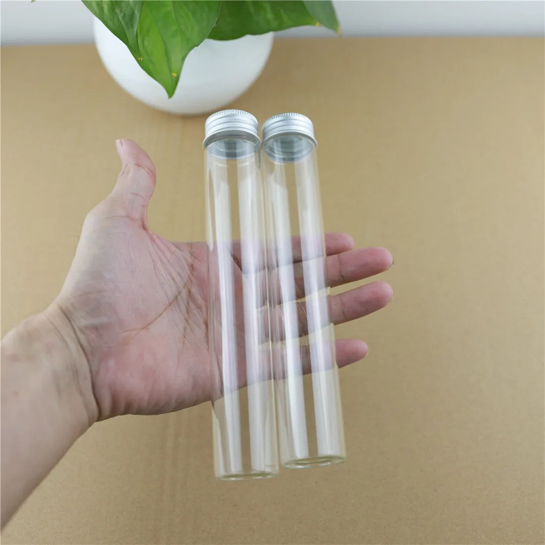 6 pcs/lot 30*180mm 100ml DIY Glass bottle with Aluminum Cap Small Test Tube Storage Containers Tiny long pipe Bottles Glass jars 
6 pcs/lot 30*180mm 100ml DIY Glass bottle with Aluminum Cap Small Test Tube Storage Containers Tiny long pipe Bottles Glass jars