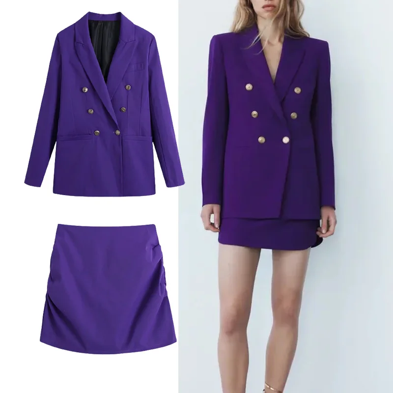 TRAF Za 2021 Woman Suits Breasted Slim Blazer Woman Casual Pleats Mini Skirt Women Autumn Fashion Suit
TRAF Za 2021 Woman Suits Breasted Slim Blazer Woman Casual Pleats Mini Skirt Women Autumn Fashion Suit