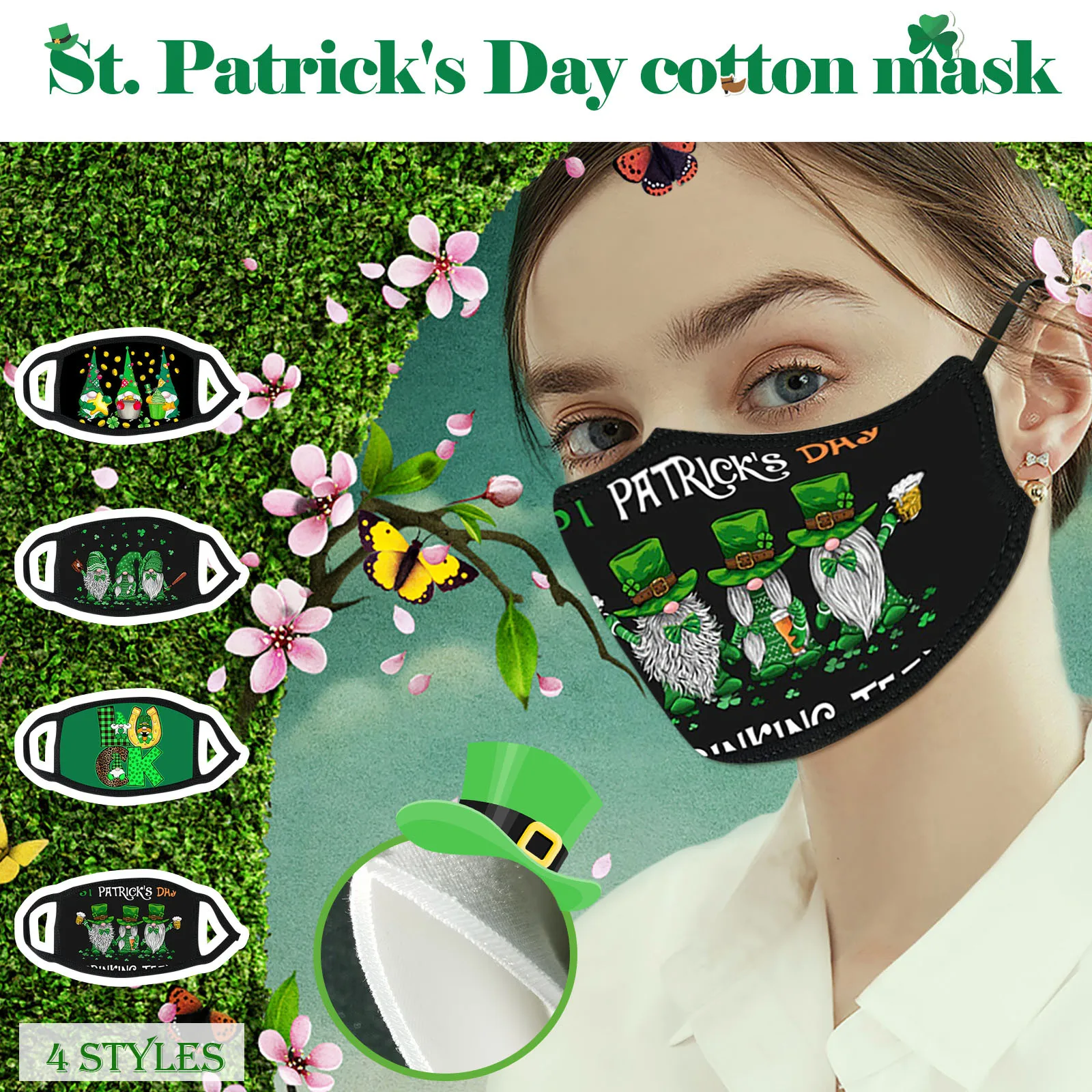 1PC St. Patrick's Day Pure Cotton Adult Warm Washable Reusable Black masque Breathable mascarillas
1PC St. Patrick's Day Pure Cotton Adult Warm Washable Reusable Black masque Breathable mascarillas