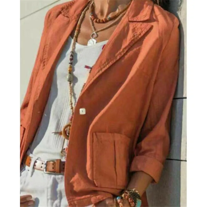 Women One Button Slim Fit Casual Business Blazer Suit Plus Size Lapel Blazer Casual OL Work Jacket Outwear Solid Office Blazers 
Women One Button Slim Fit Casual Business Blazer Suit Plus Size Lapel Blazer Casual OL Work Jacket Outwear Solid Office Blazers