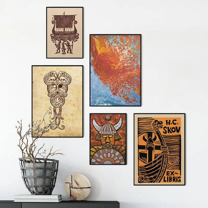 Nordic Mythology Vikings Odin Ship Classic Vintage Poster and Print Wall Art Canvas Painting Pictures for Living Room Home Decor
Nordic Mythology Vikings Odin Ship Classic Vintage Poster and Print Wall Art Canvas Painting Pictures for Living Room Home Decor