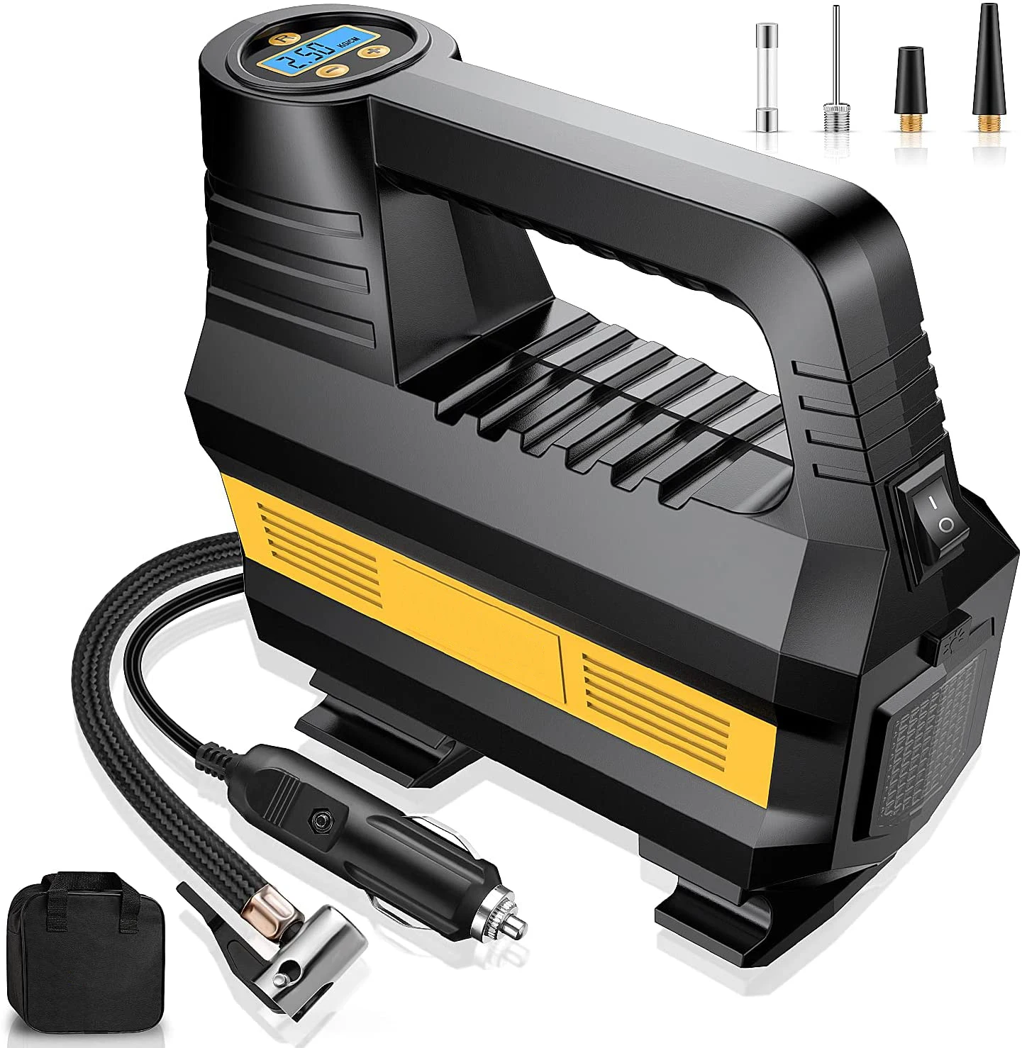 Автомобильный воздушный компрессор постоянного тока, насос 12 В для электрических шин, надувной портативный автомобильный насос для шин авт... 
Автомобильный воздушный компрессор постоянного тока, насос 12 В для электрических шин, надувной портативный автомобильный насос для шин авт...