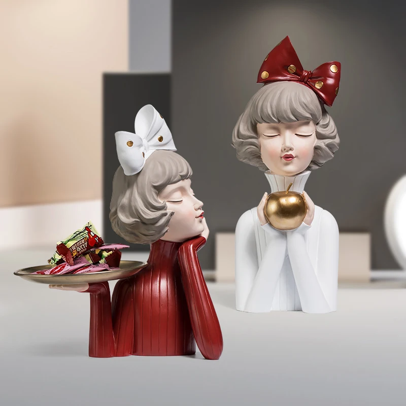 Modern Cute Girls Resin Statue Accessories Home Storage Plate Furnishing Crafts Cafe Room Table Figurines Sculptures Decoration
Modern Cute Girls Resin Statue Accessories Home Storage Plate Furnishing Crafts Cafe Room Table Figurines Sculptures Decoration