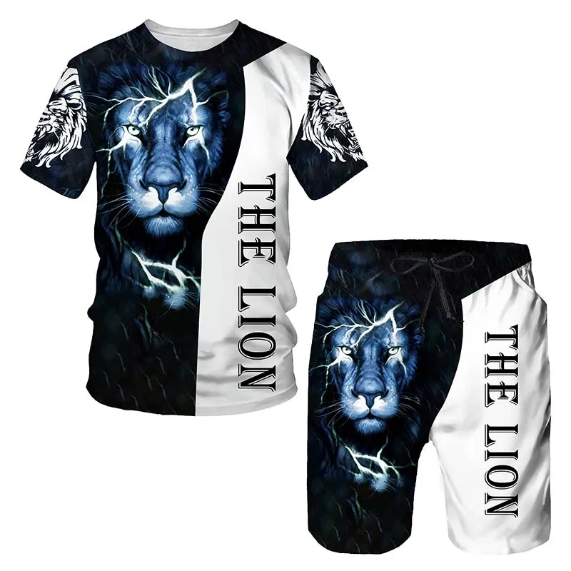 Popular sets Lion Men 3D animal Printed t-shirts Two Piece Set Casual Summer Tops+Shorts fashion Short sleeve suit ropa hombre
Popular sets Lion Men 3D animal Printed t-shirts Two Piece Set Casual Summer Tops+Shorts fashion Short sleeve suit ropa hombre