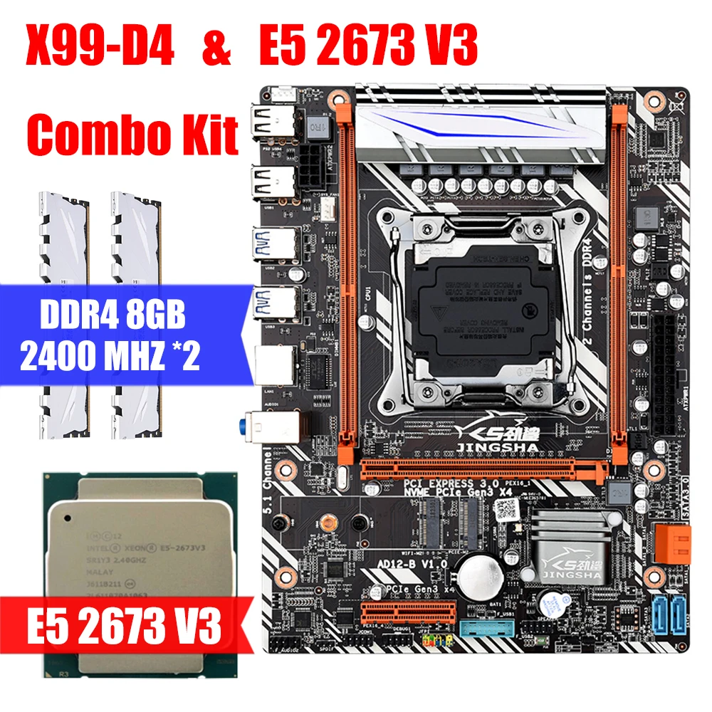 X99-D4 & E5 2673 v3 & DDR4 8GB 2400MHZ *2 Combination Kit Motherboard Support Intel XEON E5 LGA2011-3 M.2 NVME USB3.0
X99-D4 & E5 2673 v3 & DDR4 8GB 2400MHZ *2 Combination Kit Motherboard Support Intel XEON E5 LGA2011-3 M.2 NVME USB3.0