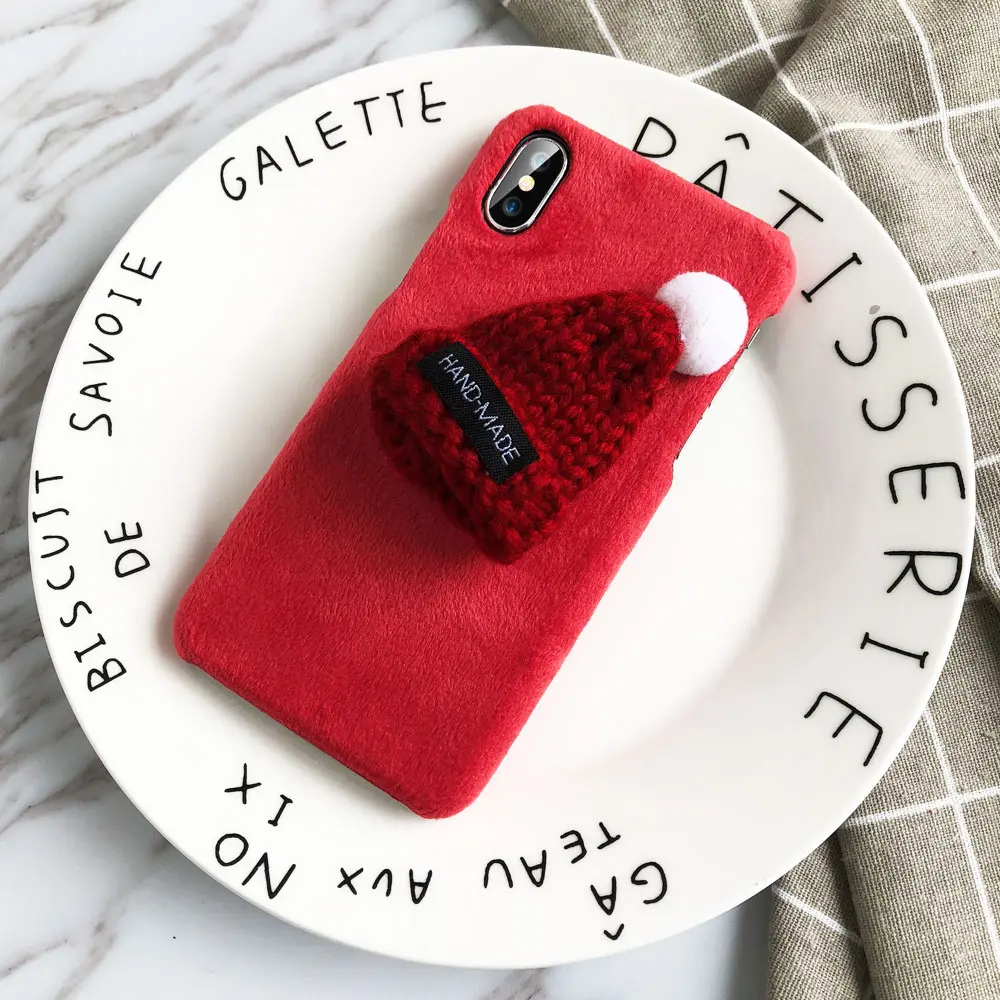 NORTHFIRE Hat Girly Warm Plush Case For iPhone 11/11 Pro Max XR X XS Soft Back Cover 6/6S/7/8 Plus Gift Coque Fundas |