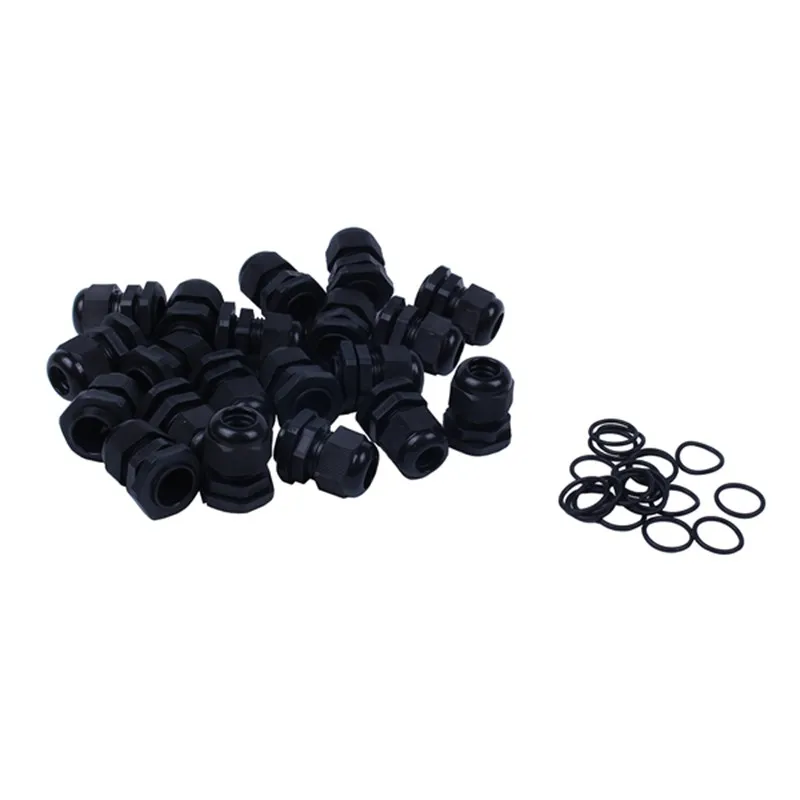 HTHL-20 Pcs M20 Black Plastic 6-12mm Dia Водонепроницаемые кабельные сальники Connector | Обустройство