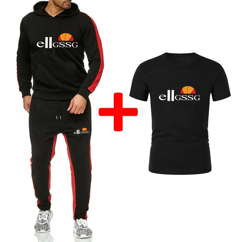 Men's spring and autumn sportswear suit three-piece hooded T-shirt sports short-sleeved rope trousers spring and autumn
Men's spring and autumn sportswear suit three-piece hooded T-shirt sports short-sleeved rope trousers spring and autumn