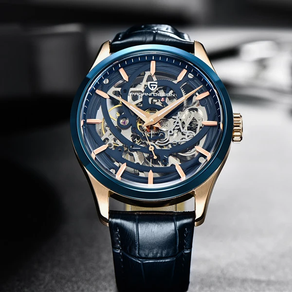 New Arrival Hollow Men Automatic Mechanical Watch Two Tone Case Blue Leather Strap Business Men Watch Reloj Hombre A627
New Arrival Hollow Men Automatic Mechanical Watch Two Tone Case Blue Leather Strap Business Men Watch Reloj Hombre A627
