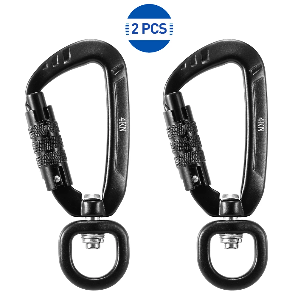 

Carabiner Outdoor 360° Rotatable Auto Locking Survival Carabiner D-Ring Key Chain Clip Camping Rescue Gear Hook Swivel Carabiner
