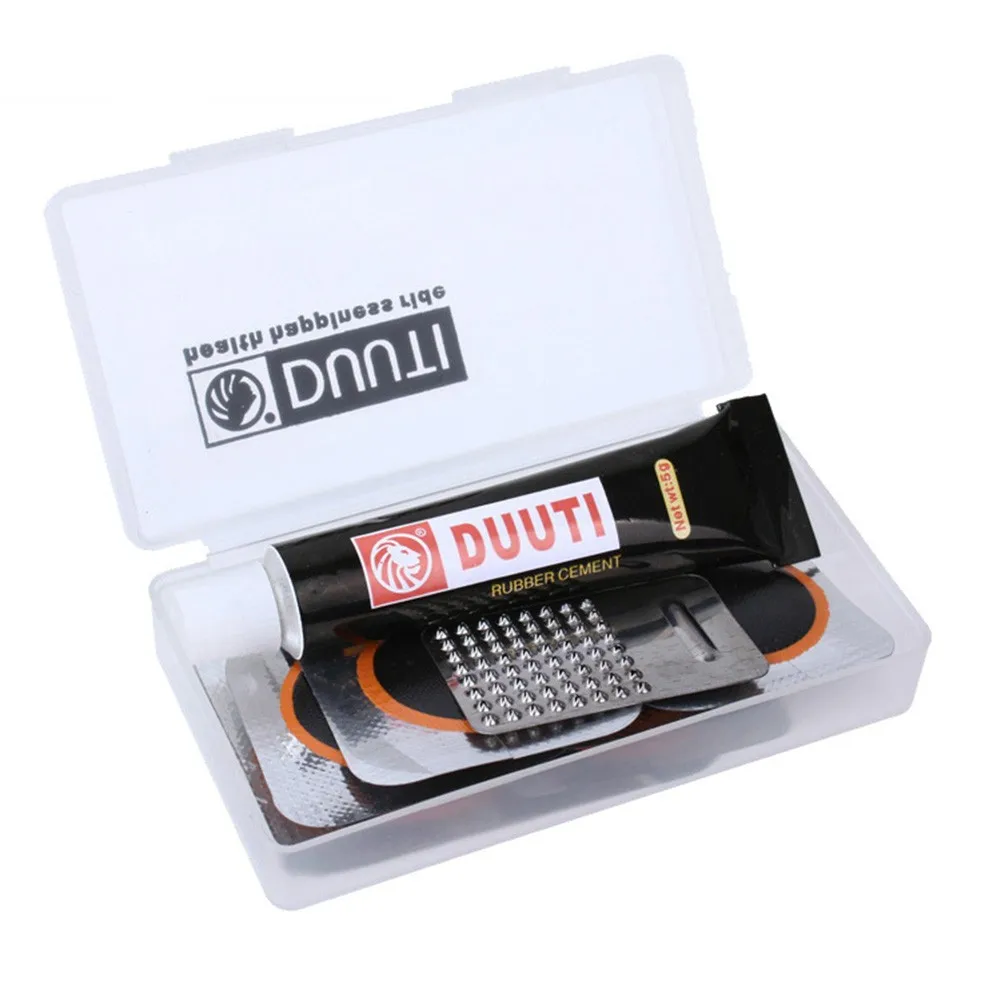 Bike Tire Repair Tools Kit Bicycle Inner Tube Flat Puncture 7pcs Patch + Vulcanizing Glue + Grinder For Rubber With Clear Box
Bike Tire Repair Tools Kit Bicycle Inner Tube Flat Puncture 7pcs Patch + Vulcanizing Glue + Grinder For Rubber With Clear Box