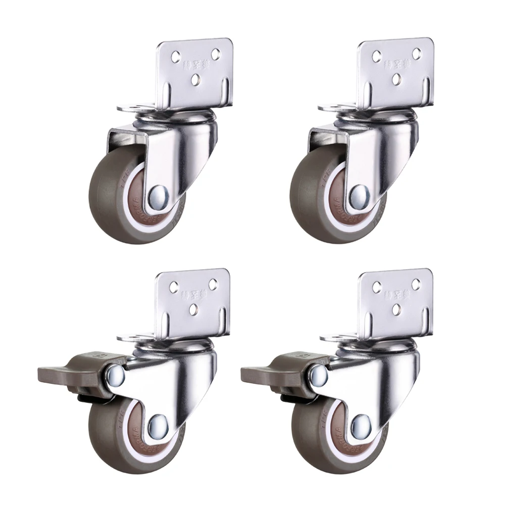 1/4PCS Furniture Swivel Casters Wheels Crib Rubber Rollers Wheel L-Bracket Caster With Brake No Noise For Crib Bookcase Cabinet
1/4PCS Furniture Swivel Casters Wheels Crib Rubber Rollers Wheel L-Bracket Caster With Brake No Noise For Crib Bookcase Cabinet