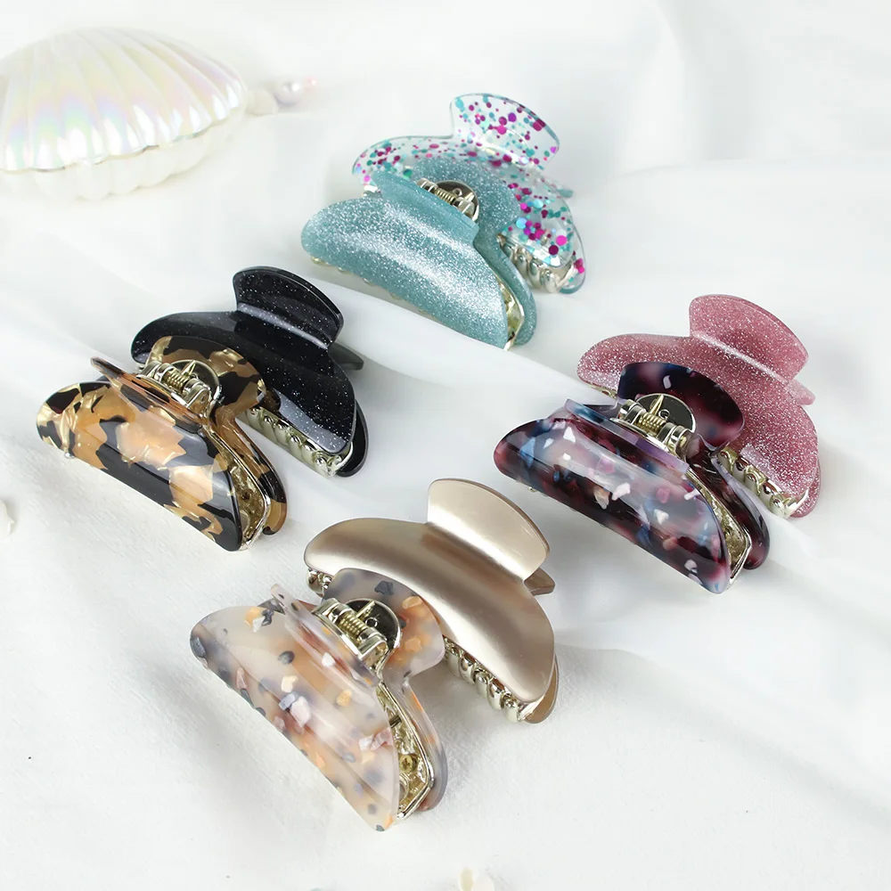 2PCS Shiny Acrylic Acetate Large Crab Hair Claw Clips Barrette Women Girls Plastic Ponytail Holder Clamp Make Up Accessories Set
2PCS Shiny Acrylic Acetate Large Crab Hair Claw Clips Barrette Women Girls Plastic Ponytail Holder Clamp Make Up Accessories Set