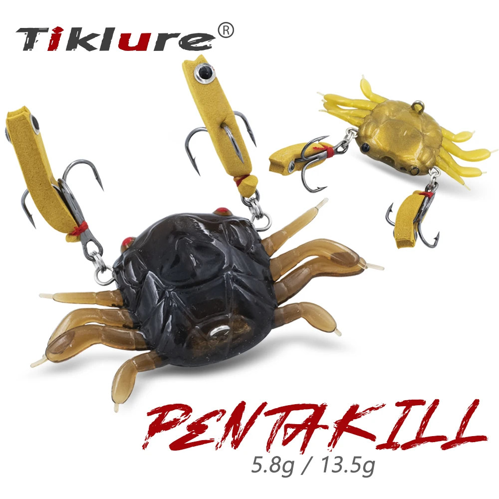 Tiklure Crab Soft Lure Silicone Fake Bait 5.8g 13.5g Sinking Predator Sea Rock Squid Fishing Artificial Equipment
Tiklure Crab Soft Lure Silicone Fake Bait 5.8g 13.5g Sinking Predator Sea Rock Squid Fishing Artificial Equipment