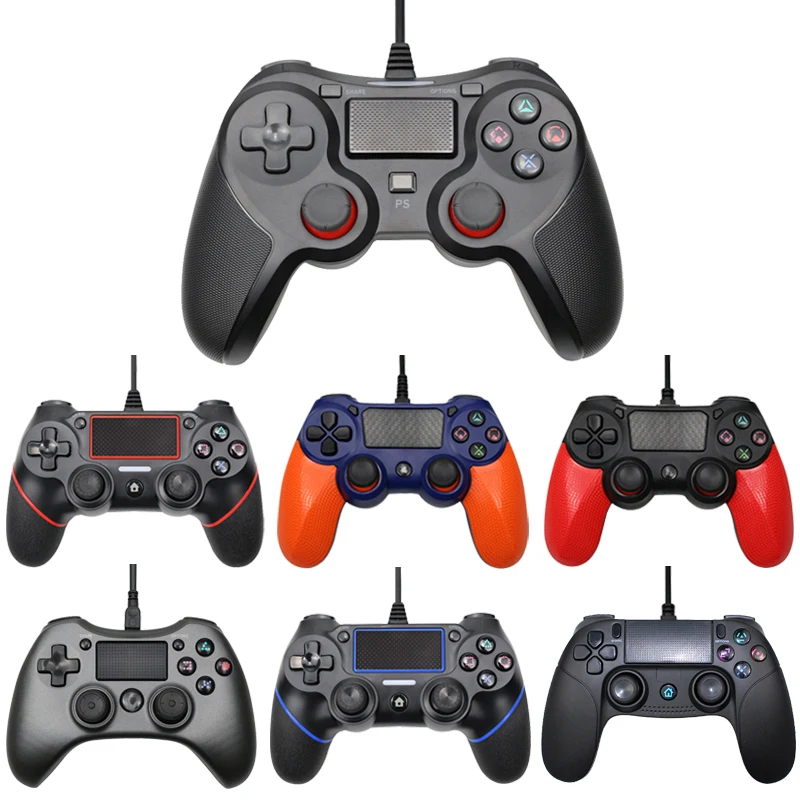 

Проводной геймпад для PS4, Джойстики, геймпады Double Shock, USB, игровой контроллер для консоли PS4, кабель 2,2 м для консоли PS3