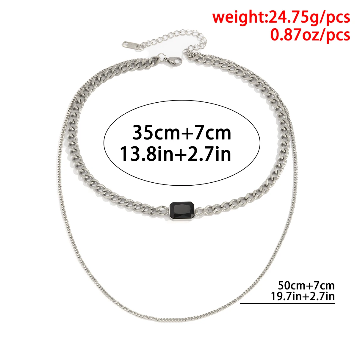 Multilayer Stainless Steel Chain Necklaces for Women Men Goth Black Crystal Pendant Necklace Fashion Friends Jewelry Accessories
Multilayer Stainless Steel Chain Necklaces for Women Men Goth Black Crystal Pendant Necklace Fashion Friends Jewelry Accessories