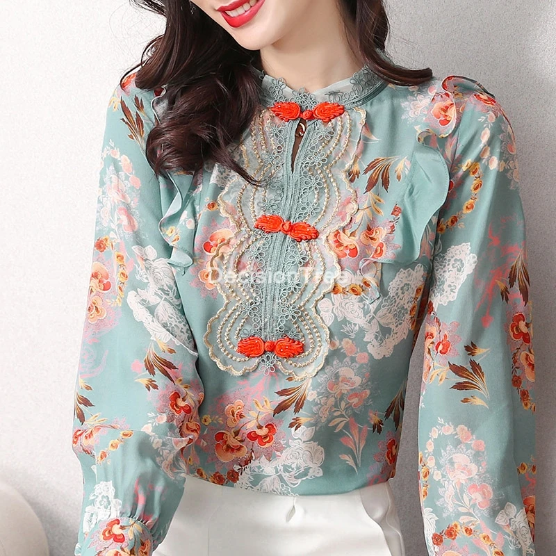 2021 женское шелковое cheongsam блузка элегантный qiapo рубашки с длинными рукавами в китайском стиле топы Ципао в стиле старого Пекина; Одежда cheongsam...
2021 женское шелковое cheongsam блузка элегантный qiapo рубашки с длинными рукавами в китайском стиле топы Ципао в стиле старого Пекина; Одежда cheongsam...