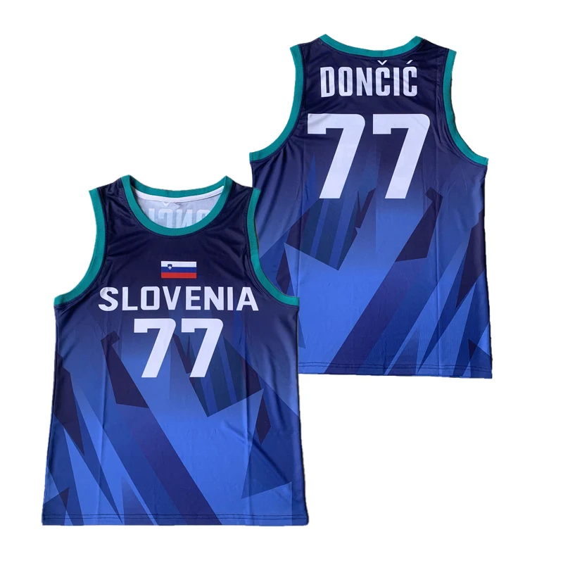 Трикотажные изделия для баскетбола BG словенская 77 Джерси Doncic с вышивкой уличная