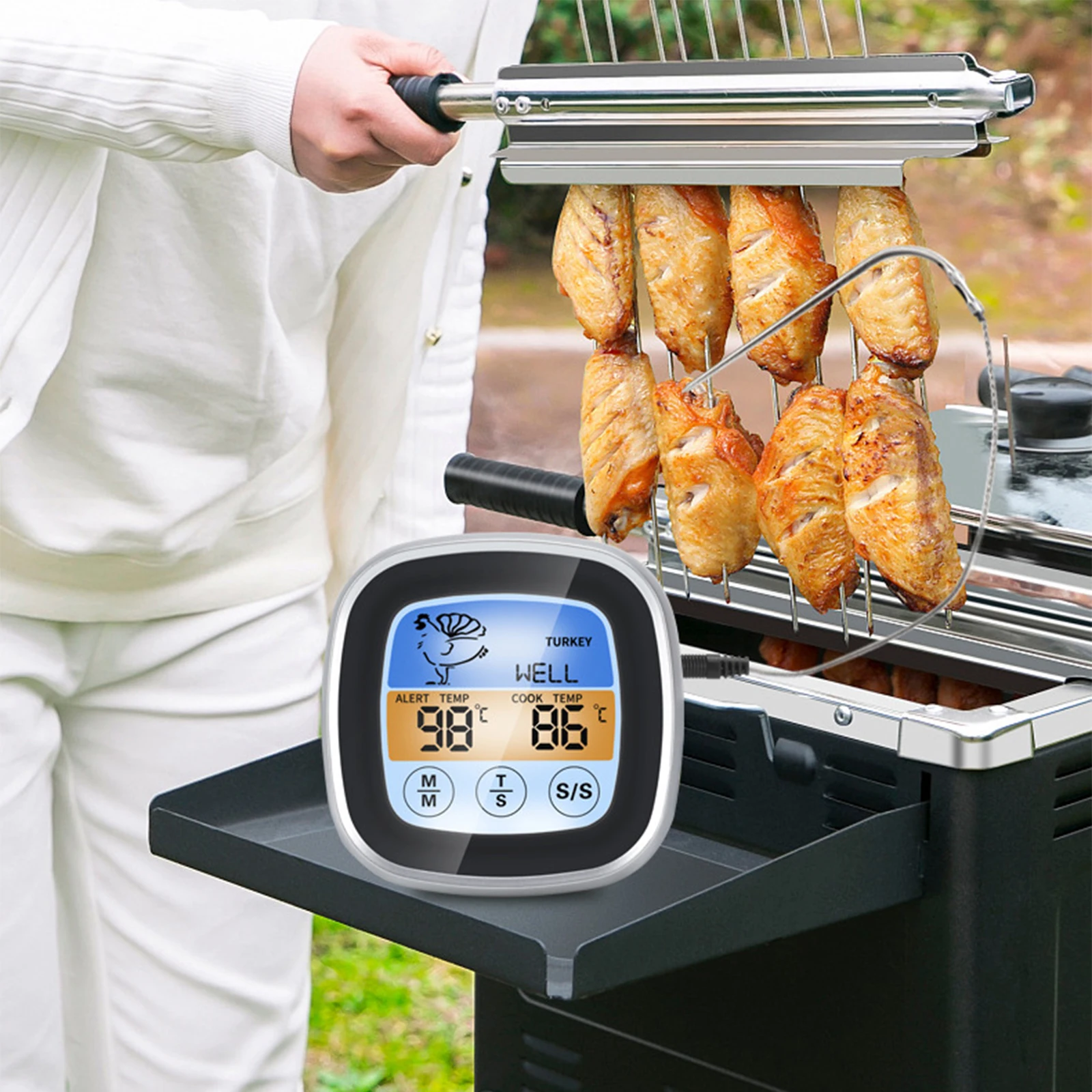 Digital Food Thermometer Touch Screen Waterproof Instant Read Meat Temperature Monitor Meter for BBQ Grill Cooking Outdoor Oven
Digital Food Thermometer Touch Screen Waterproof Instant Read Meat Temperature Monitor Meter for BBQ Grill Cooking Outdoor Oven