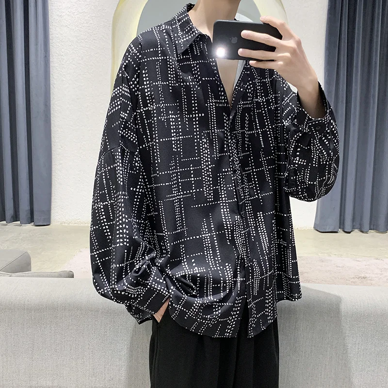 Autumn Black White Long-sleeved Shirt Men's Fashion Business Society Mens Dress Shirt Korean Loose Printing Casual Shirt Men
Autumn Black White Long-sleeved Shirt Men's Fashion Business Society Mens Dress Shirt Korean Loose Printing Casual Shirt Men