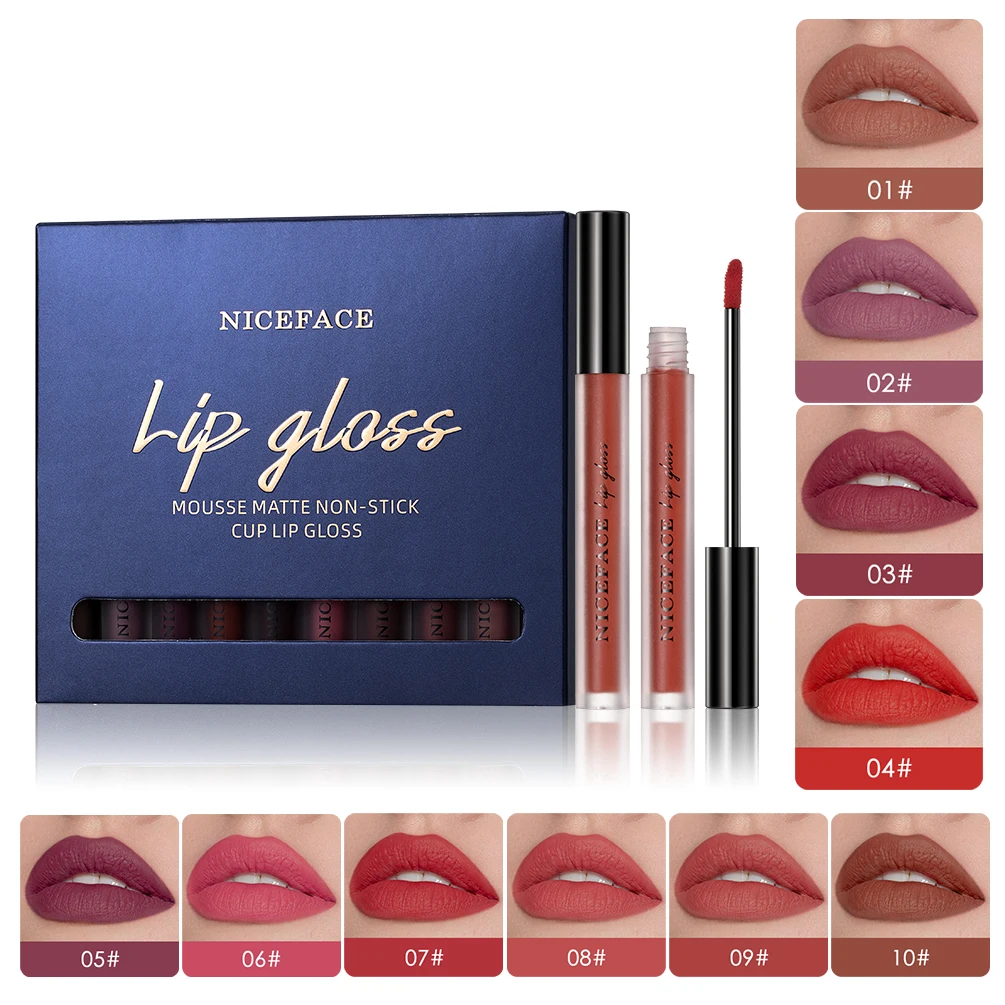 Goddess Gift 10PC/Set Matte Velvet Lip Gloss Waterproof Long-lasting Liquid Lipstick Cosmetic Beauty Makeup Tool
Goddess Gift 10PC/Set Matte Velvet Lip Gloss Waterproof Long-lasting Liquid Lipstick Cosmetic Beauty Makeup Tool