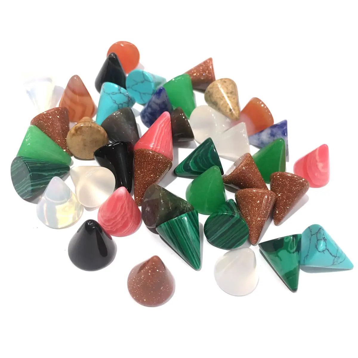 New Fashion Natural Semi-precious Stone Beads Cone Shap CAB Cabochon Loose Beads for Jewelry Accessories Wholesale 10Pcs
New Fashion Natural Semi-precious Stone Beads Cone Shap CAB Cabochon Loose Beads for Jewelry Accessories Wholesale 10Pcs