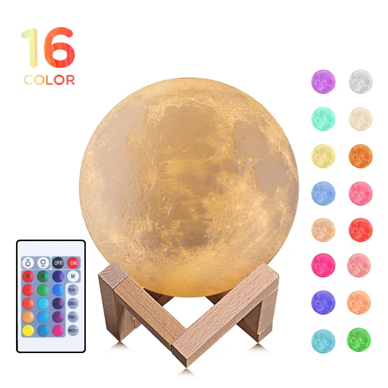 3D Print Moon Lamp LED Night Light Rechargeable Color Change Touch Moonlight Desk Lamp For Bedroom Decor Kids Christmas Gift 
3D Print Moon Lamp LED Night Light Rechargeable Color Change Touch Moonlight Desk Lamp For Bedroom Decor Kids Christmas Gift