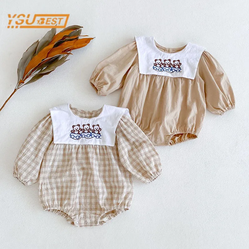 Infant Baby Girls Long Sleeves Little Bear Embroider Rompers Spring Autumn Baby Girls Children Jumpsuit Kids Baby Girls Rompers
Infant Baby Girls Long Sleeves Little Bear Embroider Rompers Spring Autumn Baby Girls Children Jumpsuit Kids Baby Girls Rompers