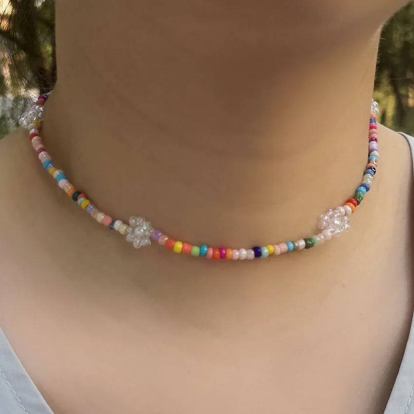 2021 New Seed Beads Choker Korean Collar Charm Flower Colorful Handmade Boho Beaded Short Statement Necklaces Jewelry For Women
2021 New Seed Beads Choker Korean Collar Charm Flower Colorful Handmade Boho Beaded Short Statement Necklaces Jewelry For Women