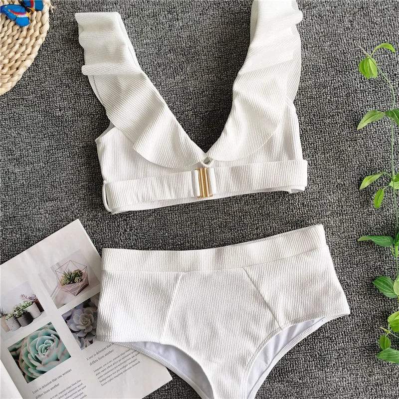 2021 Sexy Women High Waist Swimsuit Split Type Swimwear Women Ruffle Shoulder Swimsuit Bodysuit Bathing Suit Swim Wear
2021 Sexy Women High Waist Swimsuit Split Type Swimwear Women Ruffle Shoulder Swimsuit Bodysuit Bathing Suit Swim Wear